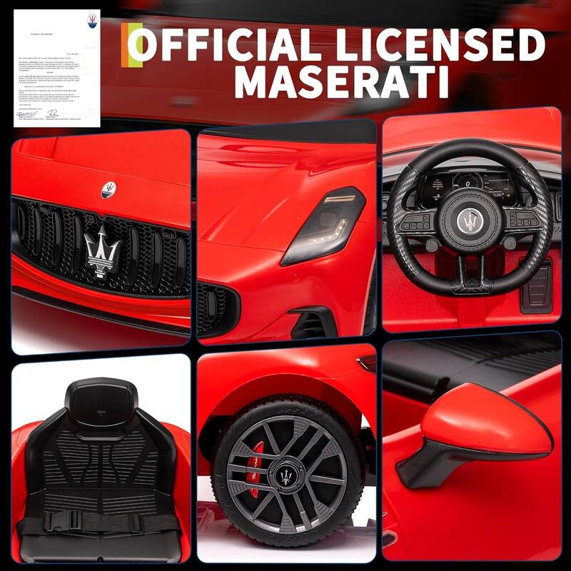 12V Battery Powered Motorized Licensed Maserati Gran Cabrio, Ride On Car Toy