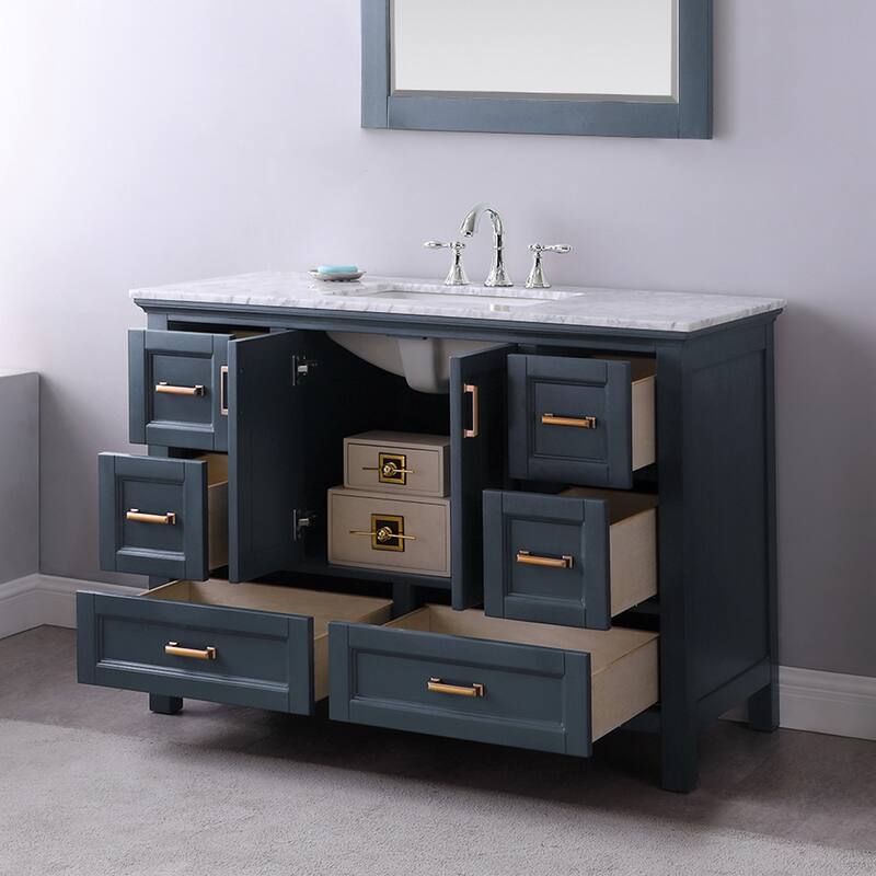 Altair Isla Single Bathroom Vanity Set and Aosta White Countertop without Mirror
