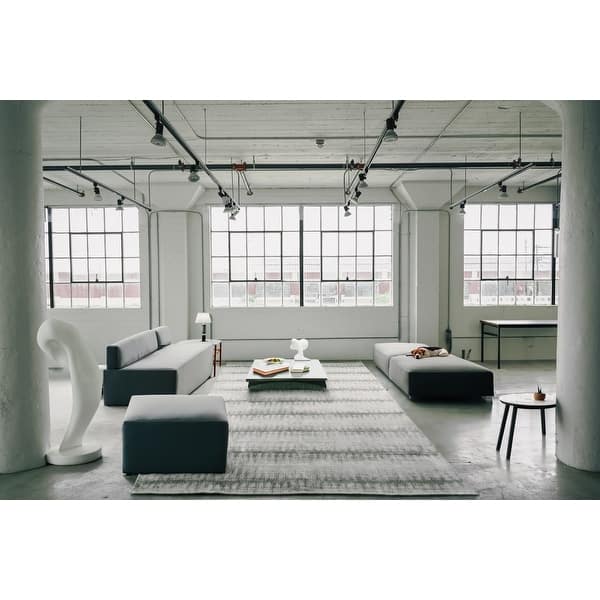EXQUISITE RUGS Chroma Hand-loomed Wool/Bamboo Silk Charcoal/Grey Area ...