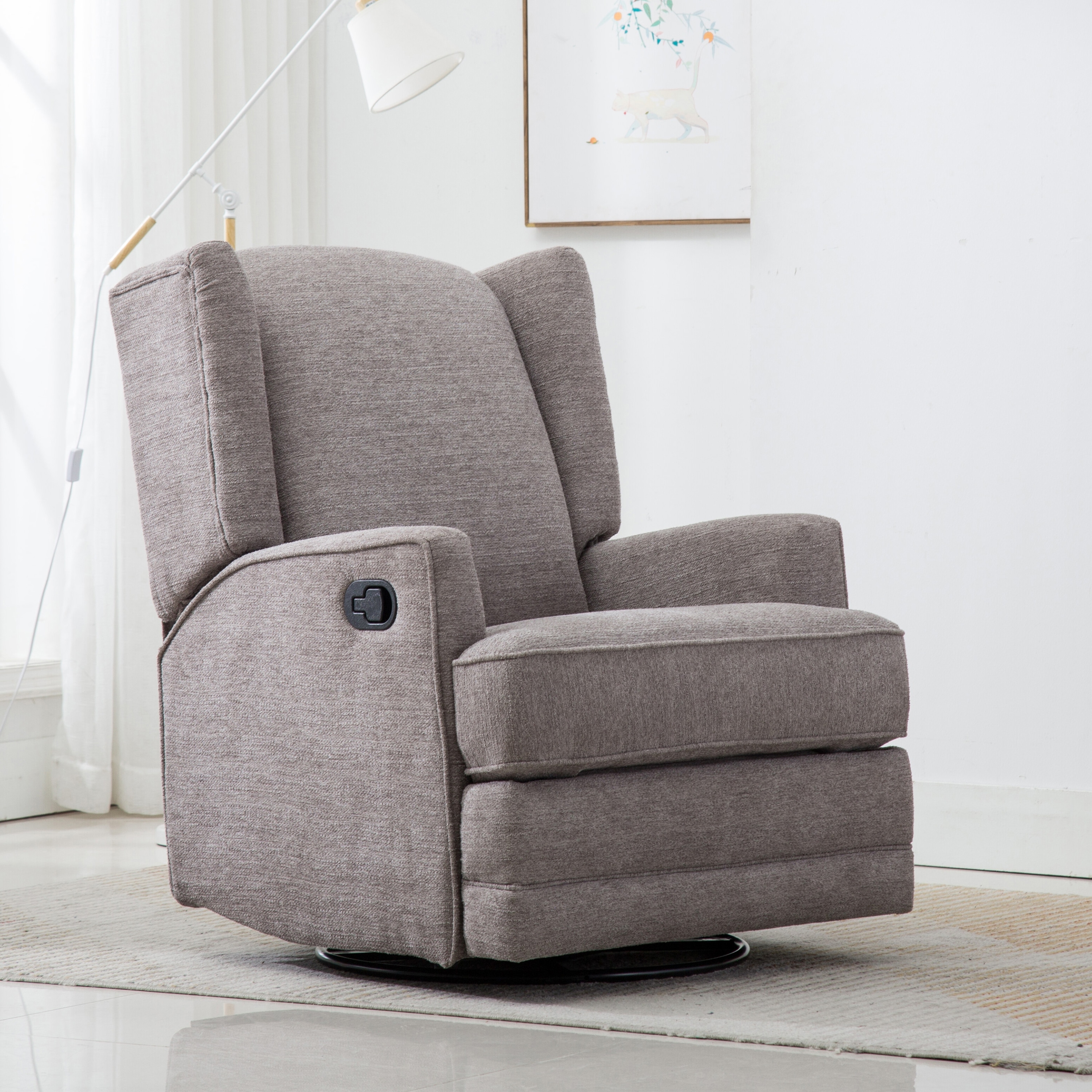 shelby wingback swivel glider recliner by greyson living