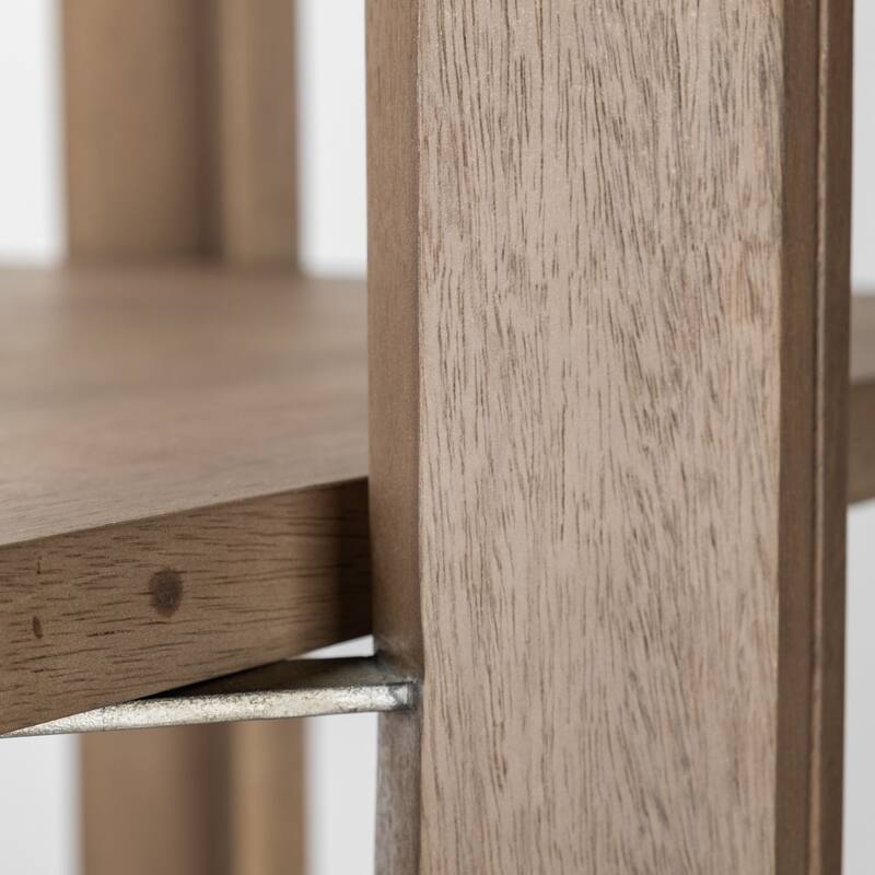 Turnbull I Light Brown Wood Four Shelf Corner Shelving Unit - 57.0L x 35.0W x 72.0H