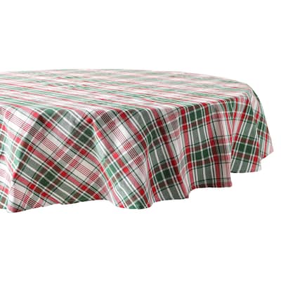 DII Yuletide Plaid Tablecloth