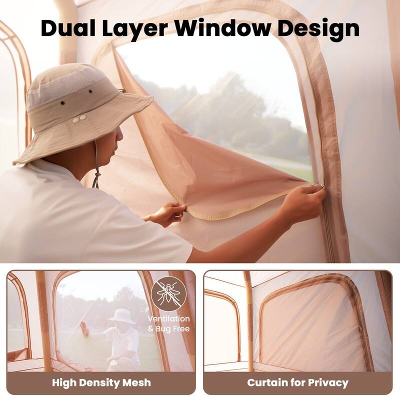 Inflatable Tents for Camping with Hand Pump, Waterproof, 2-4 Person