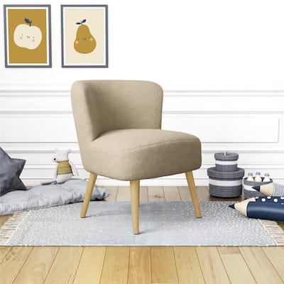 Avenue Greene Eden Boucle Kids Accent Chair with Natural Legs