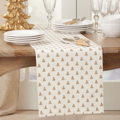 Table Runner With Christmas Trees Design