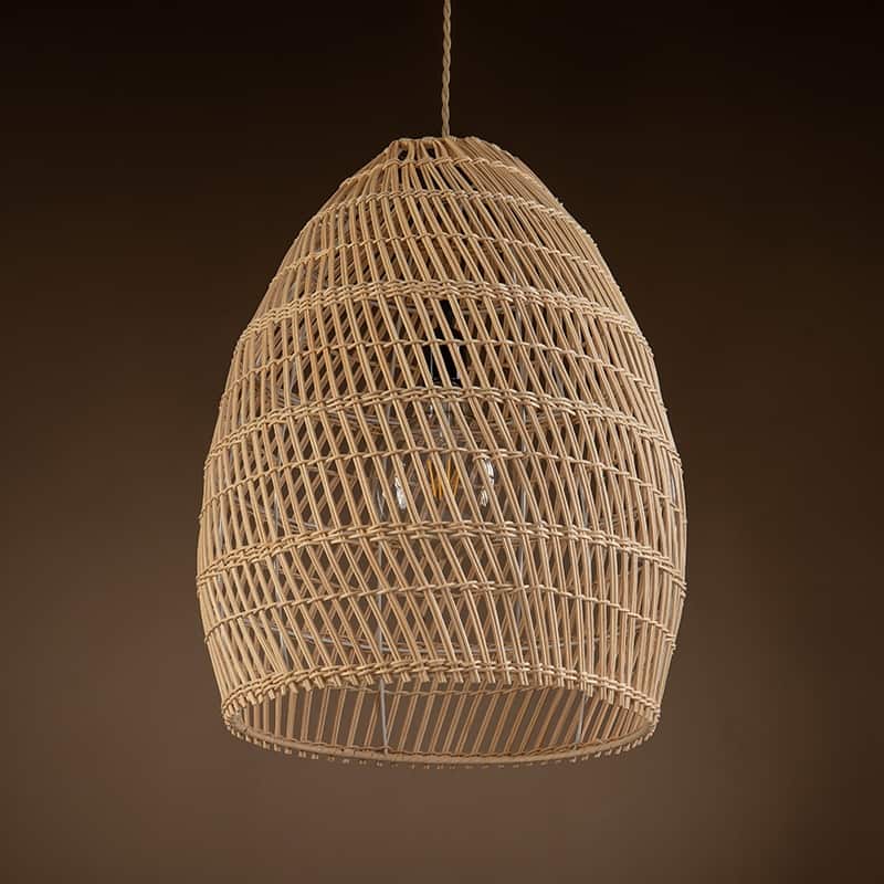 Veremund Light Bell Pendant Wicker Rattan Light - 19.7" x 15.7"