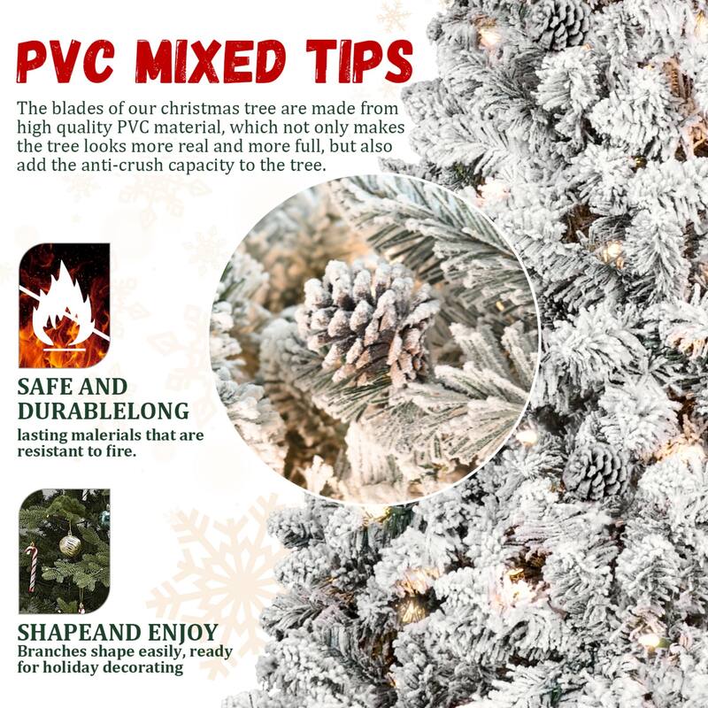 Snow-Flocked Artificial Christmas Tree - N/A