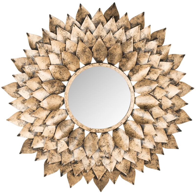 SAFAVIEH Phylicia Gold Sunburst Wreath 27-inch Decorative Mirror - 27" x 1" x 27" - 27Wx2Dx27H