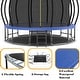 preview thumbnail 11 of 11, 16 ft. Blue Round Outdoor Trampoline with Basketball Hoop and Enclosure Net