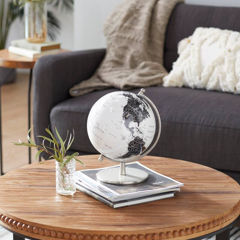 White Aluminum Metal Globe - White
