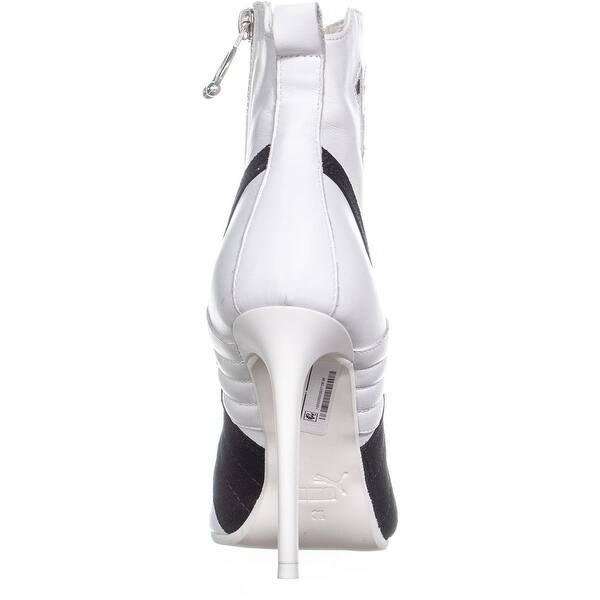 Puma Fenty High Heel Sneaker Ankle Boots White Black White 6 Us 36 Eu Overstock