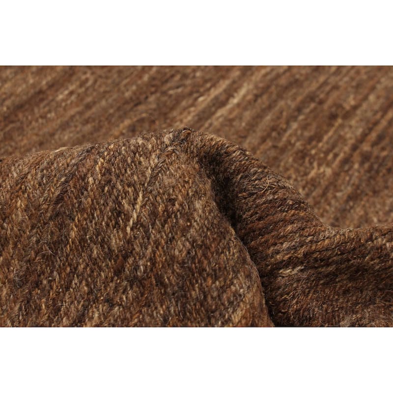 ECARPETGALLERY Flat-Weave Natural Brown Wool Tapestry Kilim - 5'3 x 8'1