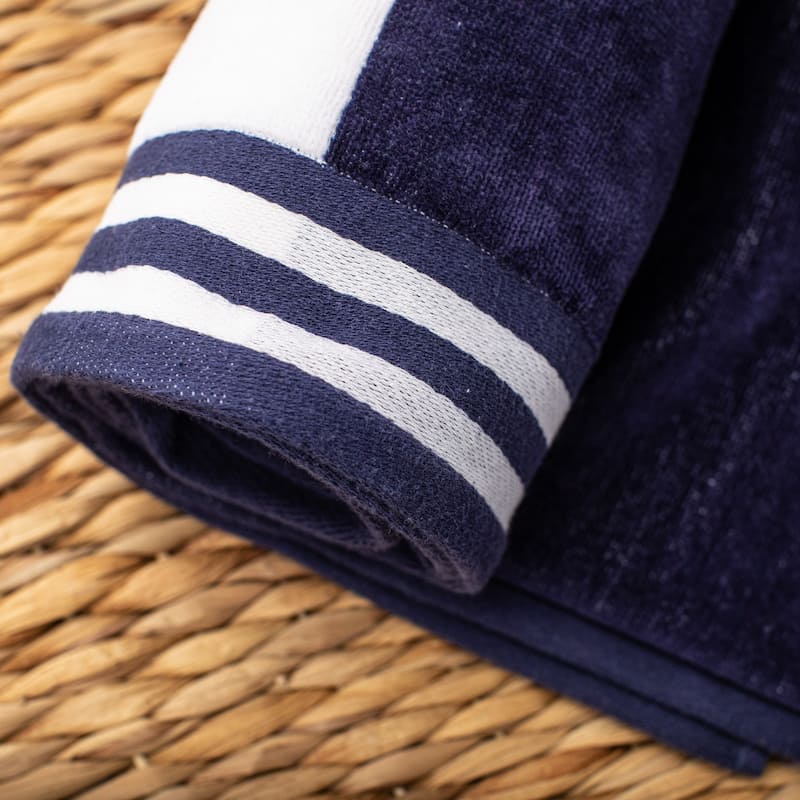Cabana Stripe Oversized Cotton Beach 4 Piece Towel Set by Superior