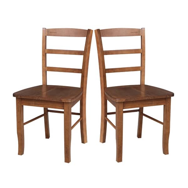 slide 2 of 130, International Concepts Solid Wood Madrid Ladderback Chairs, Set of 2 - N/A