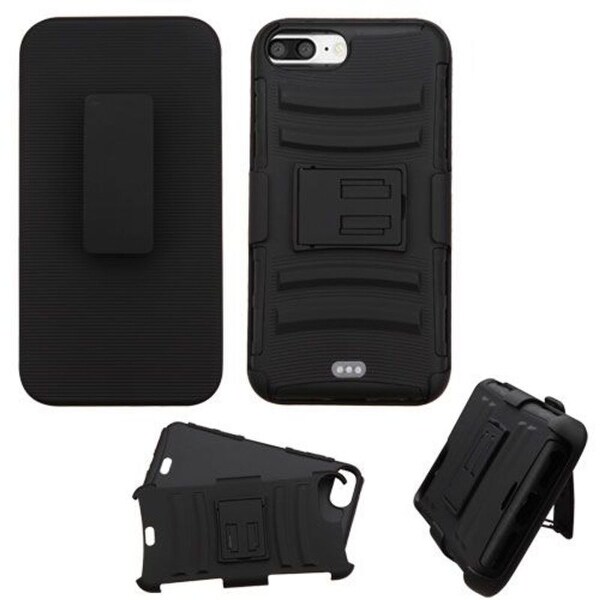 Insten Hard PC/ Silicone Dual Layer Hybrid Case Cover with Holster For Apple iPhone 7 Plus