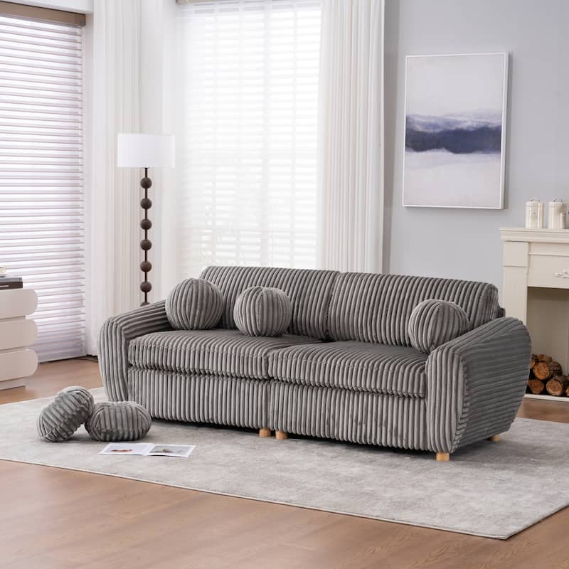 Upholstered Loveseat Sofa Chair with Golden Metal Legs