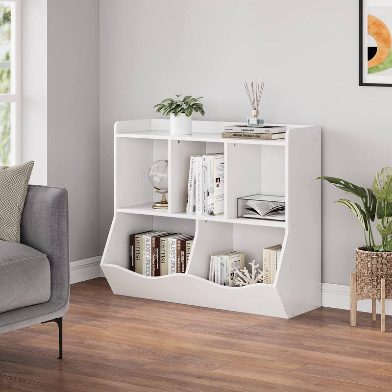 Toy Bookshelf and Bookcase, Multi Shelf with Cubby Organizer Cabinet for Storage Books and Toys
