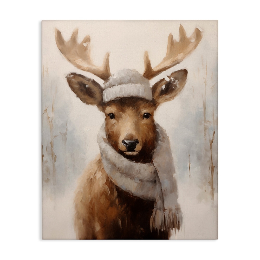 Stupell Cozy Winter Deer Fawn Canvas Wall Art Design By Arlington Prints