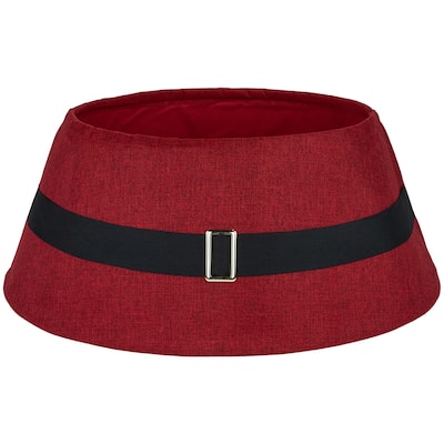 26.75" Red Santa's Belt Round Christmas Tree Collar - 26.75