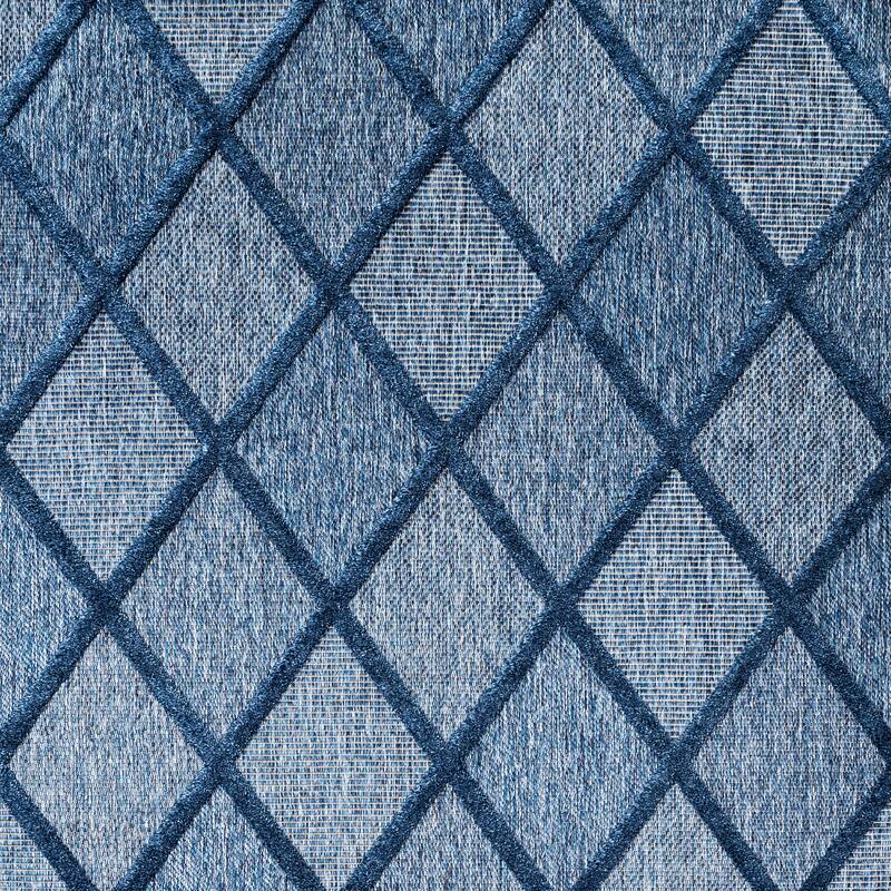 JONATHAN Y Talaia Diamond Trellis Indoor/Outdoor Area Rug - 5' Square - Navy