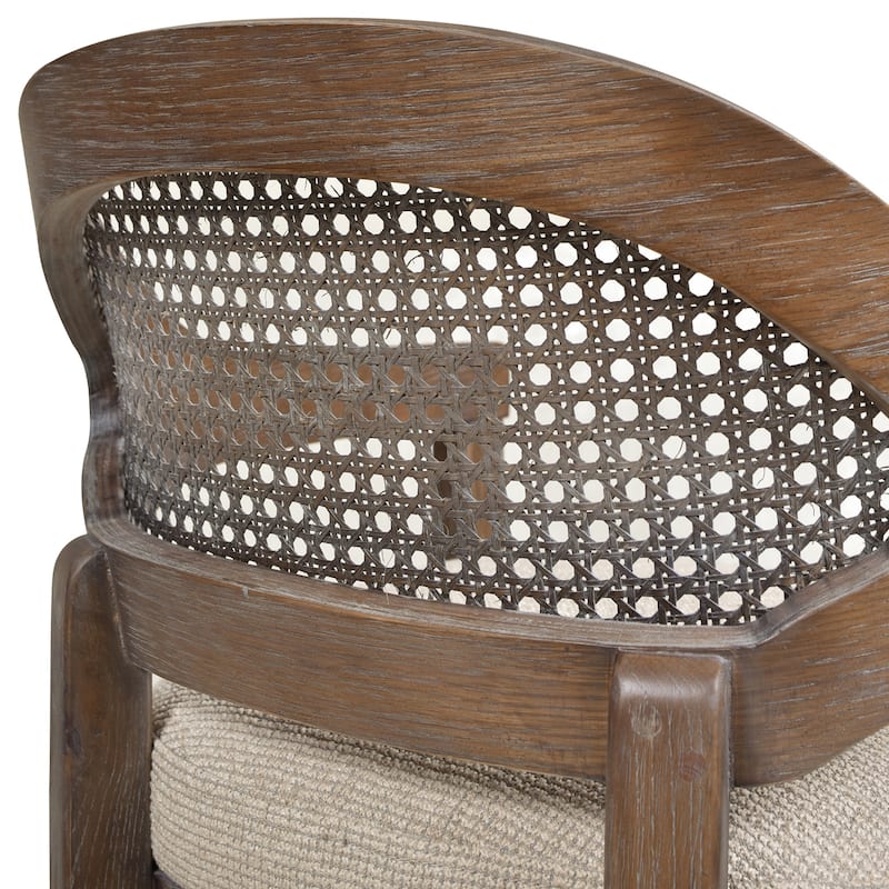 Americana Mid-Century Modern Rattan Cane Back Counter and Bar Stool