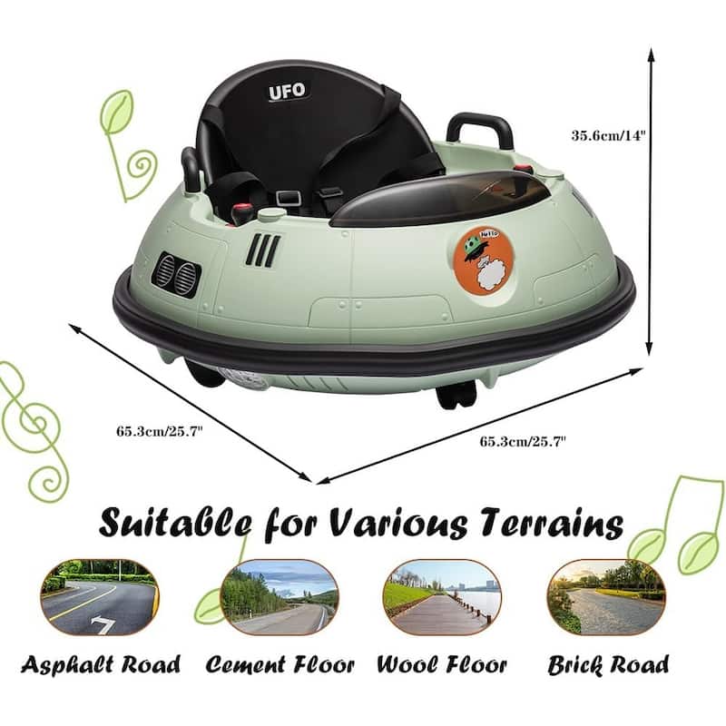 12V Bumper Car with Remote Control, Battery Powered Ride On Bumper Car