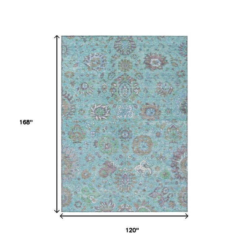 HomeRoots Floral Traditional Rectangle Outdoor Rug
