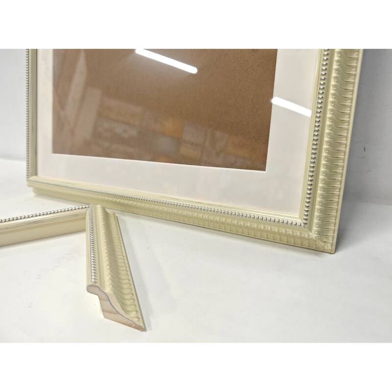 Solid Wood Picture Frame - Replaceable Canvas Art Frame with Organic Glass, Elegant Framed Wall Decor for Living Room