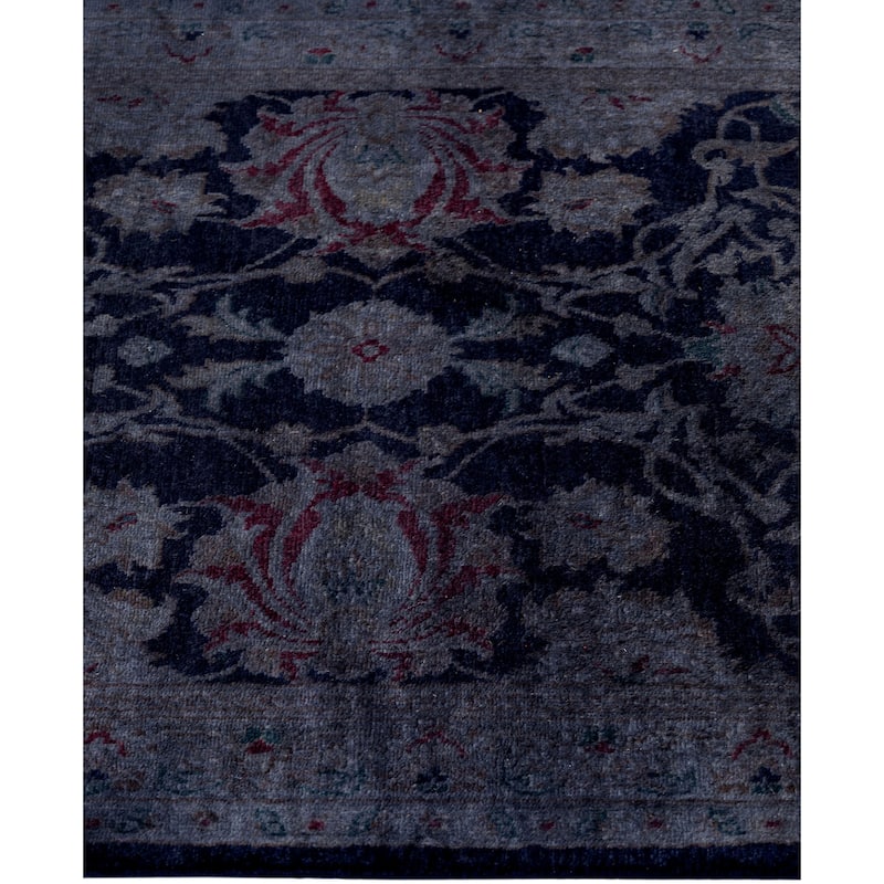 Overdyed One-of-a-Kind Hand-Knotted Area Rug - Navy - 2' 6" x 10' 1"
