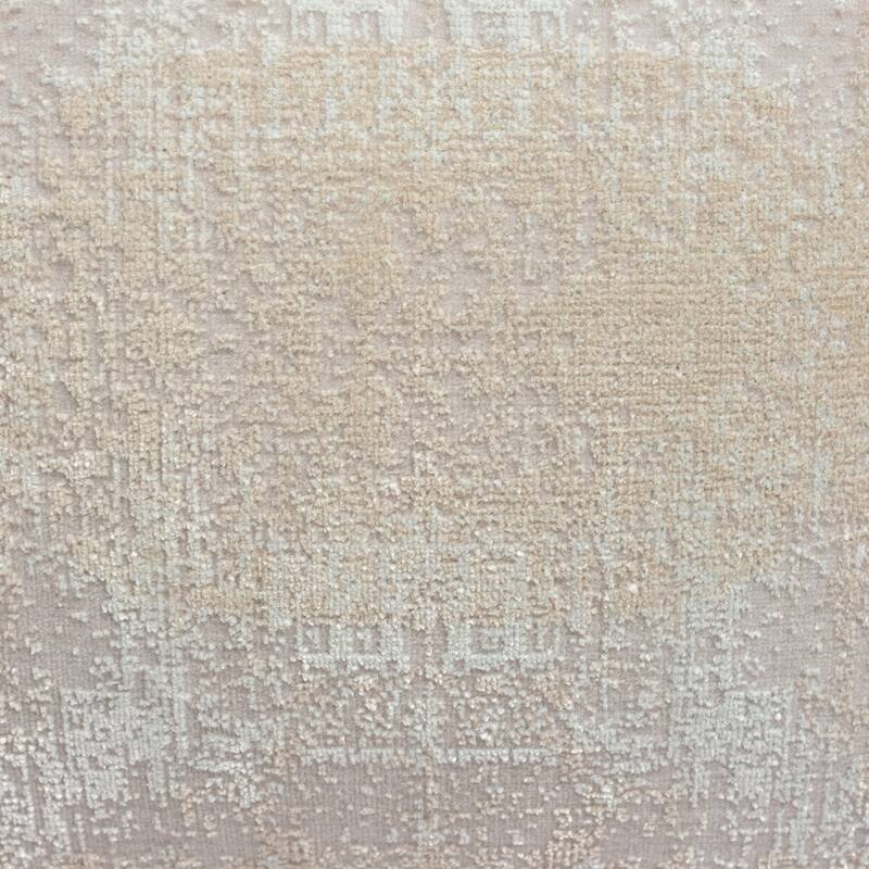 Handwoven Embroidered Abstract Square Throw Pillow - 18" - Beige and Gray