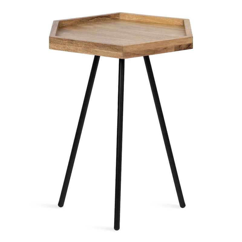 Kate and Laurel Kashvi Metal Hexagon Side Table - Natural/Black