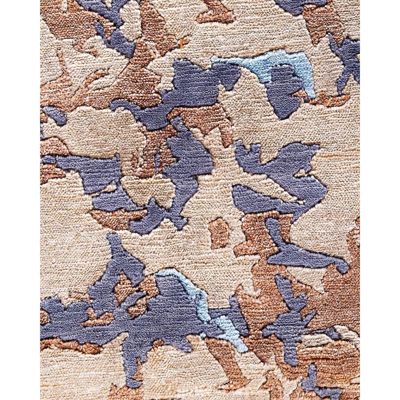 Modern One-of-a-Kind Hand-Knotted Area Rug, Beige - 8' 2" x 10' 2"