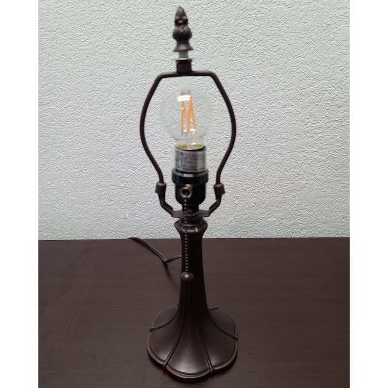 Dark Brown Metal Table Lamp with Multi Dome Glass Shade Pull Chain - 9” x 13” x 15” (D x W x H)