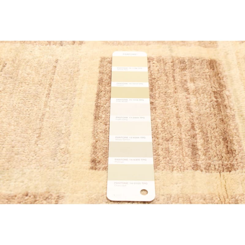 ECARPETGALLERY Hand-knotted Peshawar Ziegler Khaki Wool Rug - 6'6 x 6'2