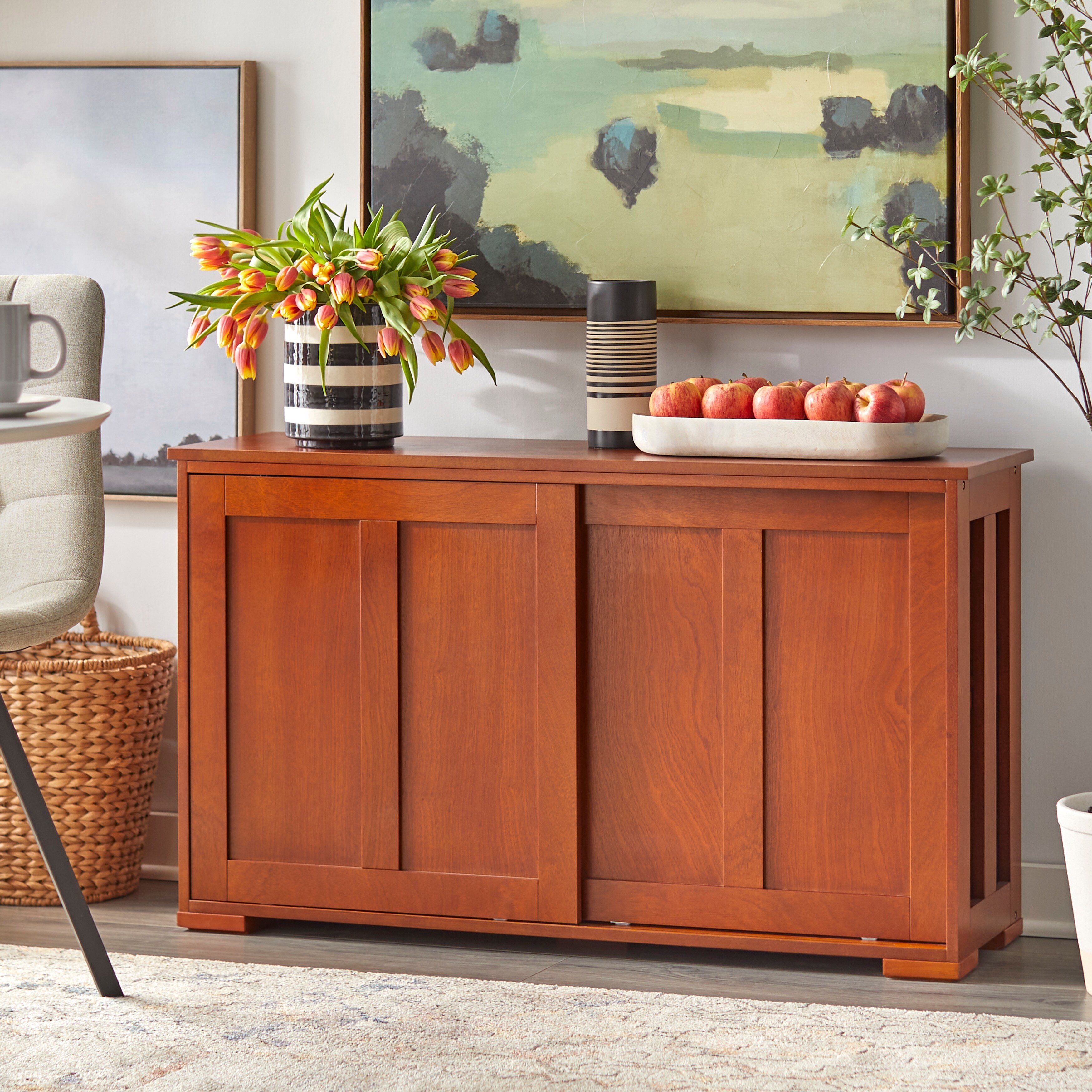 Sideboard buffet sales with sliding doors