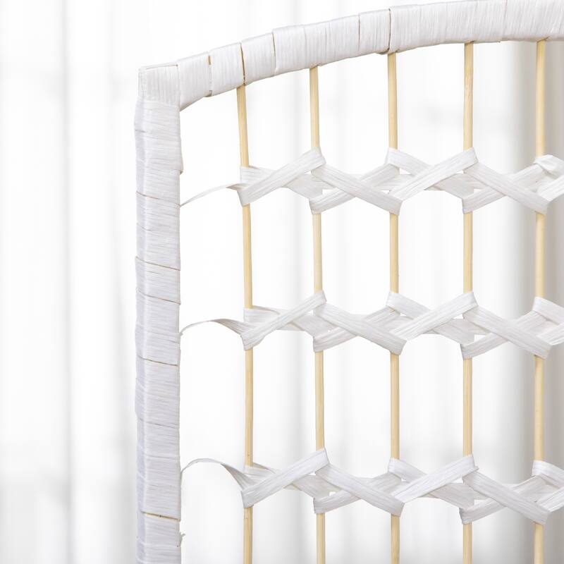 3 Panel Room Divider, Folding Privacy Screen, 5.6' Room Separator, Wave Fiber Freestanding Partition Wall Divider