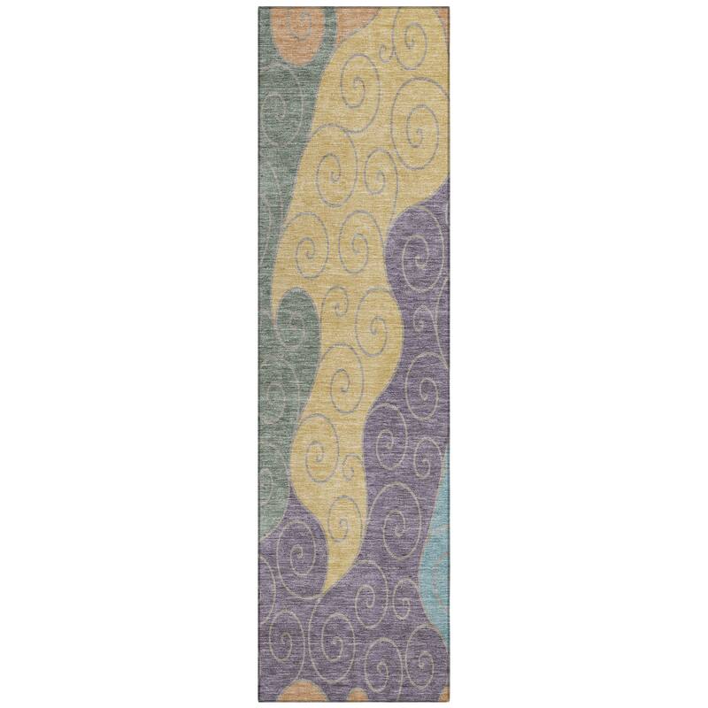 Machine Washable Indoor/ Outdoor Swirly Chantille Rug