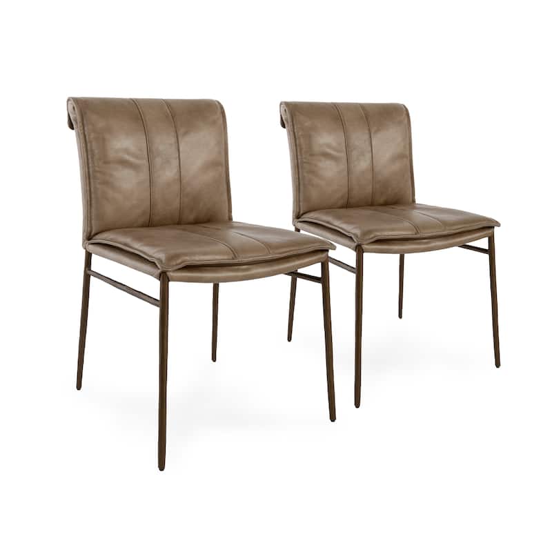 Classic Home Tuscan Genuine Leather Dining Chair (Set of 2)