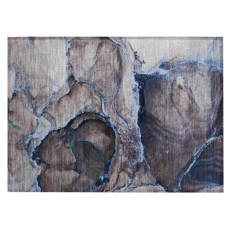 Fami Contemporary Abstract Weather Resistant Modern Chic Runner Outdoor Rug