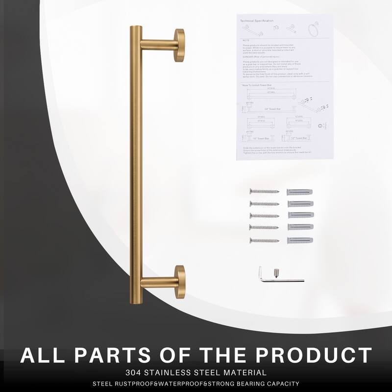 WOWOW Mutiple length Wall Mounted Stainless Steel Towel Bar