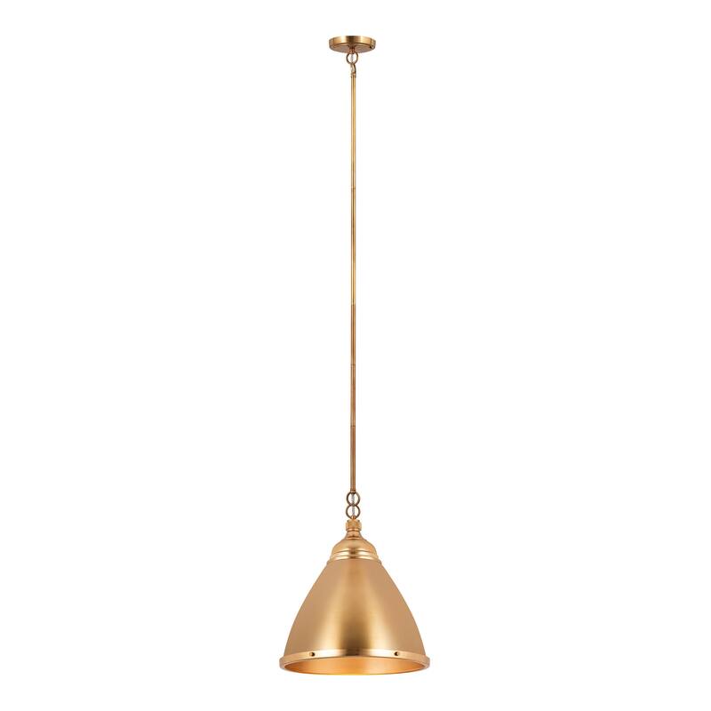 Elk Home Katelyn Satin Brass With Brass Metal Shade 1 Light Pendant