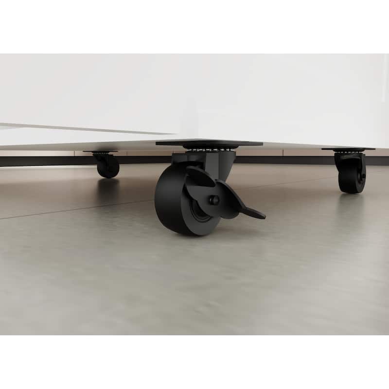 Anmytek Multifunctional Rolling Kitchen Island with Storage Barn Door Portable Cricut Cart Coffee Bar