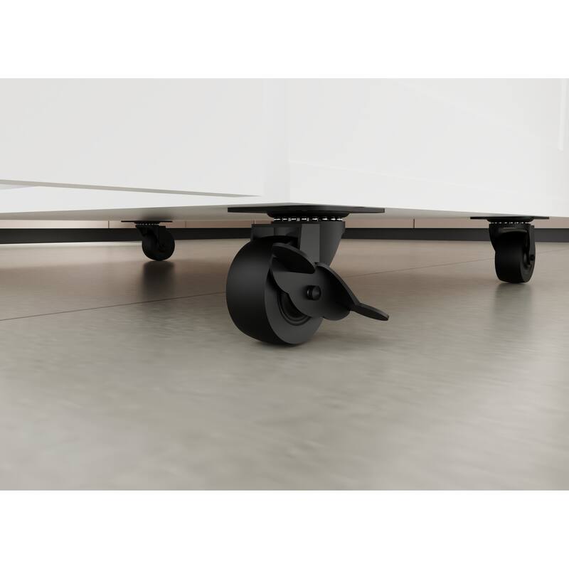 Homy Casa Kitchen Pantry Cabinet Barn Doors Wheels, White Storage