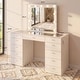preview thumbnail 24 of 26, Boahaus Elara Extra-Large Vanity Desk with 11 Drawers – Smart LED Mirror & Speakers, Hollywood Lights, or Standard Mirror