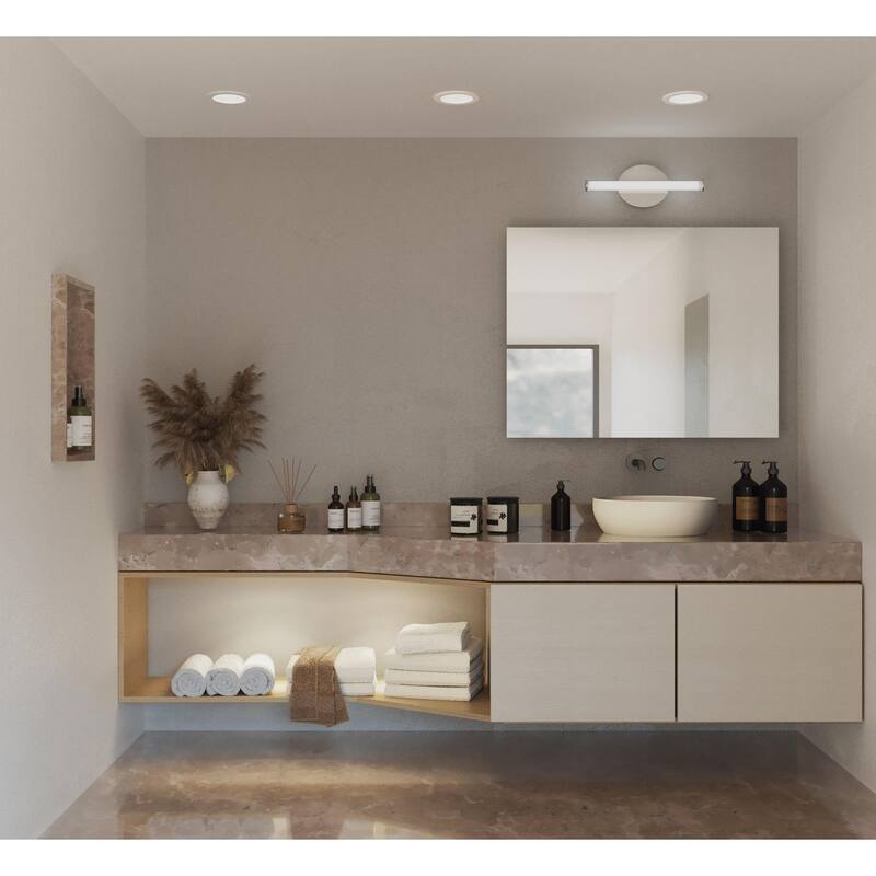 Phase 3 Collection 24 in. Matte Black Medium Modern 3CCT Integrated LED Linear Vanity Light - 24 in x 3 in x 5.78 in
