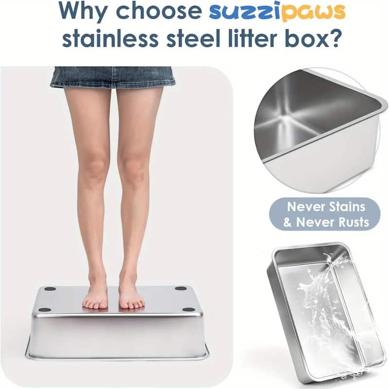 Grey Large Capacity Self-Cleaning Cat Litter Box with Foot Pedal Perfect for Multiple Cats - 16.6”L x 23.94”W x 11.54”H