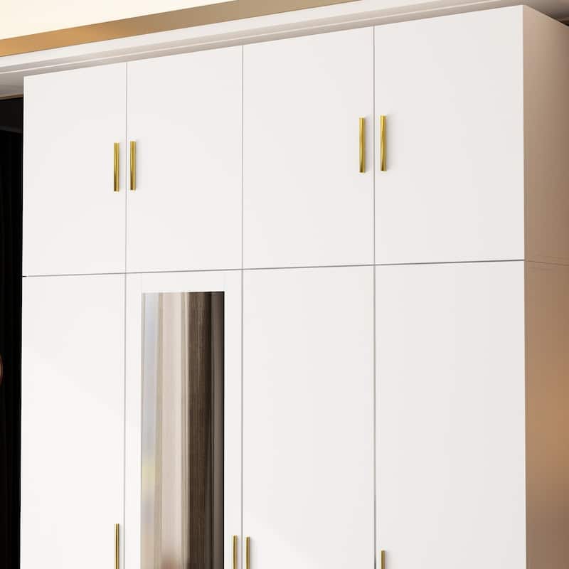 63"W Family Wardrobe/Armoire/Closet by Timechee with Mirror Doors