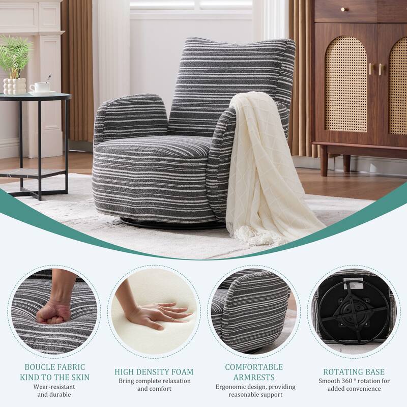 Modern Style Swivel Leisure Chair - Dark Gray