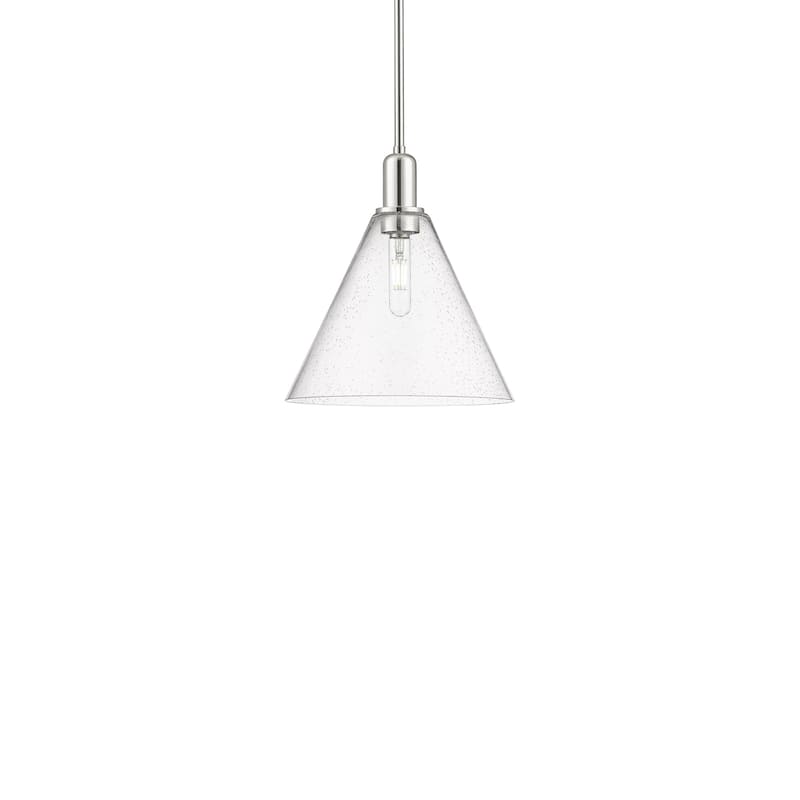 Innovations Lighting 716-1S-14-12 Berkshire Glass Pendant Berkshire - Polished Nickel / Seedy