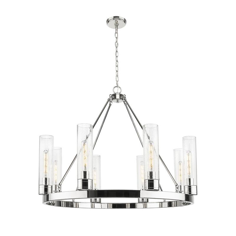 Innovations Lighting Downtown Urban - Boreas - 6 Light 36" Chandelier with 11" Shades - Polished Nickel/Seedy